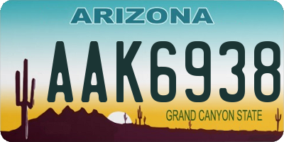 AZ license plate AAK6938