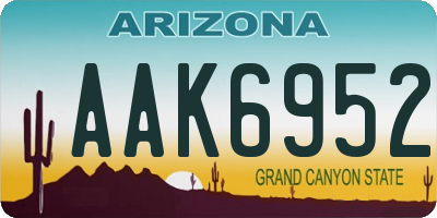 AZ license plate AAK6952