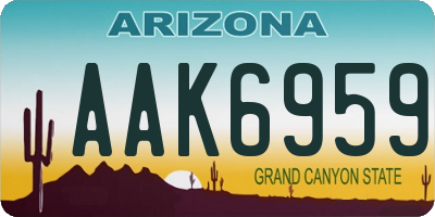 AZ license plate AAK6959