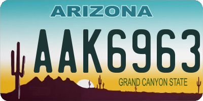 AZ license plate AAK6963