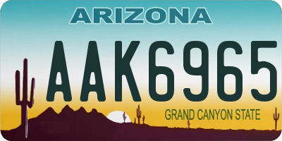 AZ license plate AAK6965