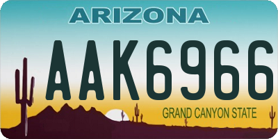 AZ license plate AAK6966