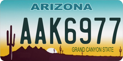 AZ license plate AAK6977