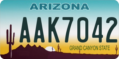 AZ license plate AAK7042
