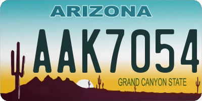 AZ license plate AAK7054
