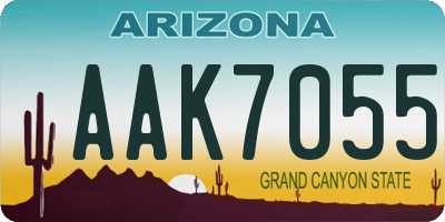 AZ license plate AAK7055