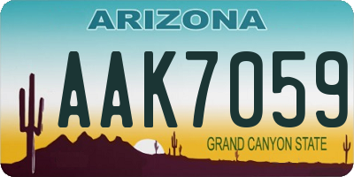 AZ license plate AAK7059