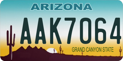AZ license plate AAK7064
