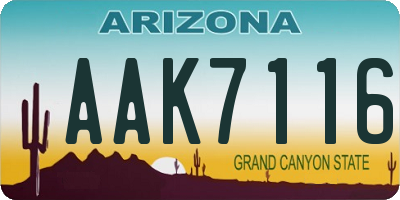 AZ license plate AAK7116