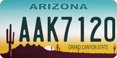AZ license plate AAK7120