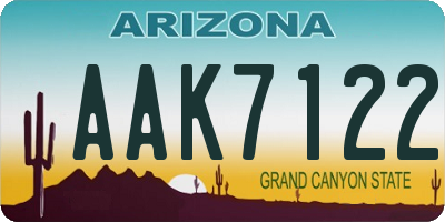 AZ license plate AAK7122