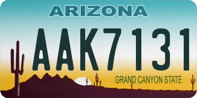 AZ license plate AAK7131