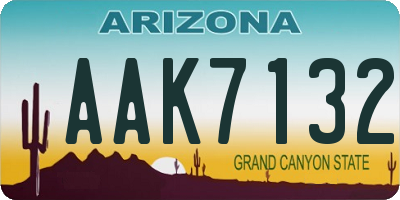 AZ license plate AAK7132