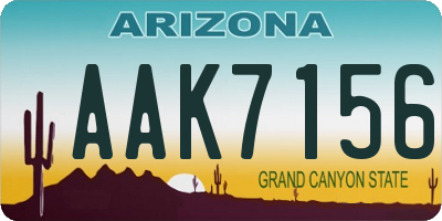 AZ license plate AAK7156