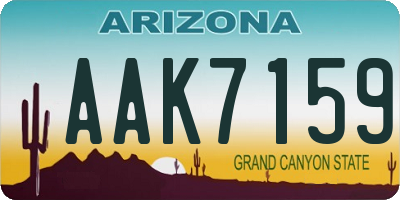 AZ license plate AAK7159