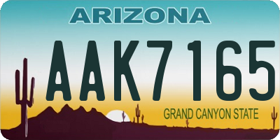 AZ license plate AAK7165