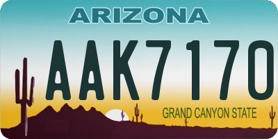AZ license plate AAK7170