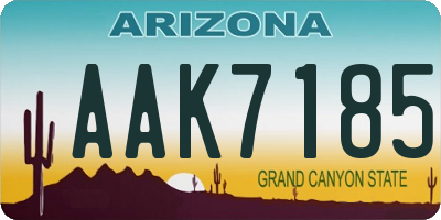 AZ license plate AAK7185