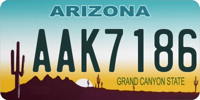 AZ license plate AAK7186