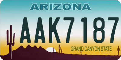 AZ license plate AAK7187