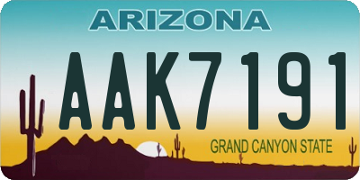 AZ license plate AAK7191