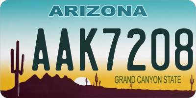 AZ license plate AAK7208