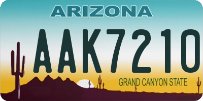 AZ license plate AAK7210