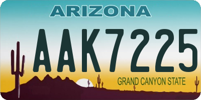 AZ license plate AAK7225