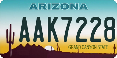 AZ license plate AAK7228