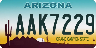 AZ license plate AAK7229