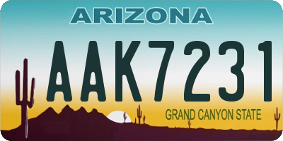 AZ license plate AAK7231