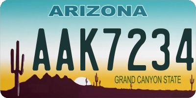 AZ license plate AAK7234