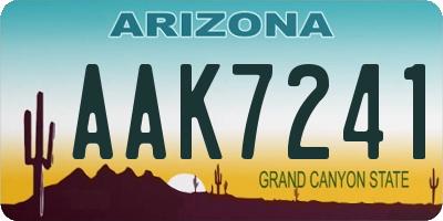 AZ license plate AAK7241
