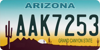 AZ license plate AAK7253
