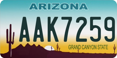 AZ license plate AAK7259