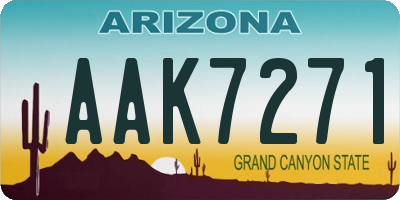 AZ license plate AAK7271