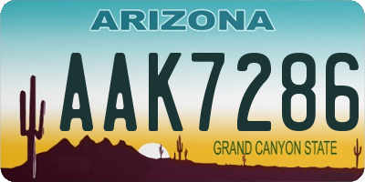 AZ license plate AAK7286