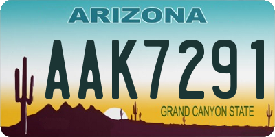 AZ license plate AAK7291