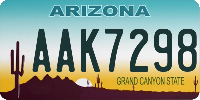 AZ license plate AAK7298