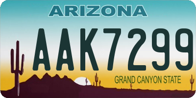 AZ license plate AAK7299