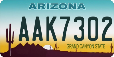 AZ license plate AAK7302