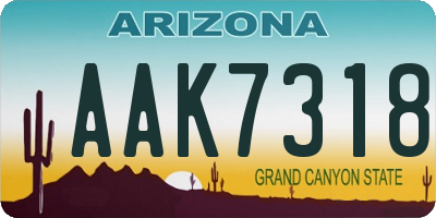AZ license plate AAK7318
