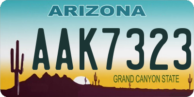 AZ license plate AAK7323