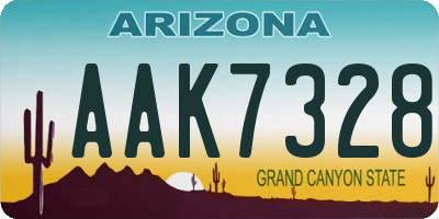 AZ license plate AAK7328