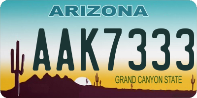 AZ license plate AAK7333