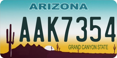 AZ license plate AAK7354