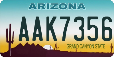 AZ license plate AAK7356