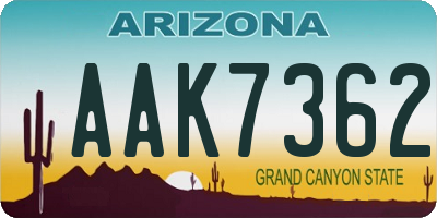 AZ license plate AAK7362
