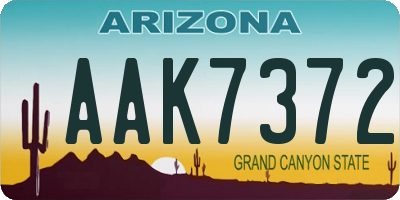 AZ license plate AAK7372