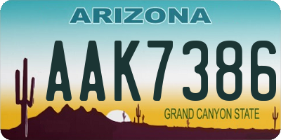 AZ license plate AAK7386
